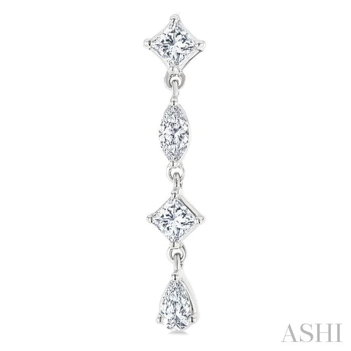Mixed Shape Diamond Fashion Long Earrings