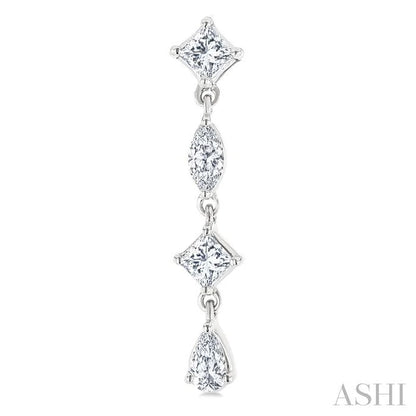 Mixed Shape Diamond Fashion Long Earrings