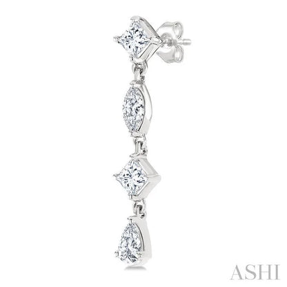 Mixed Shape Diamond Fashion Long Earrings