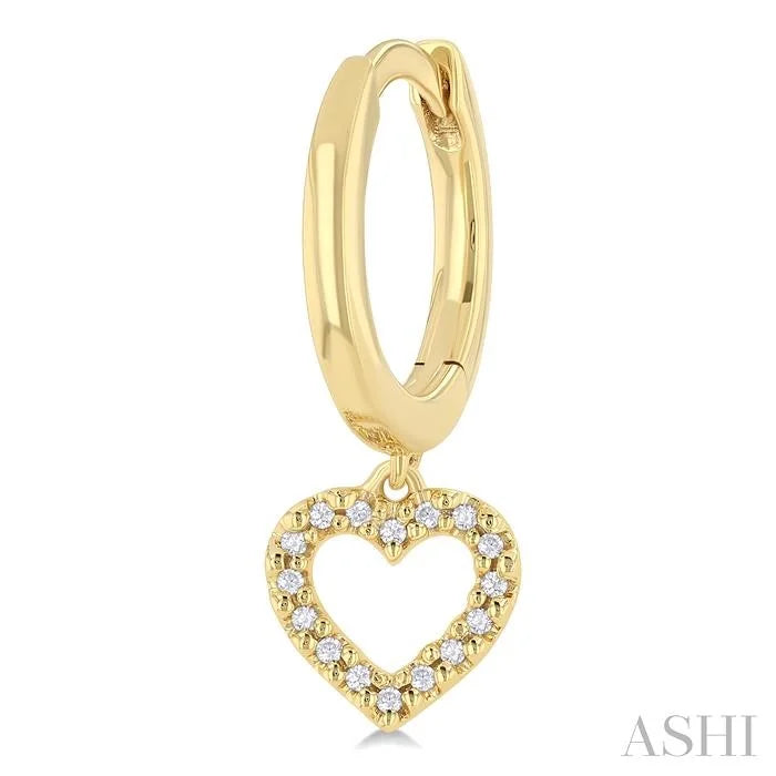 Heart Shape Petite Diamond Fashion Huggie Earrings