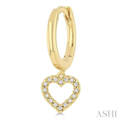 Heart Shape Petite Diamond Fashion Huggie Earrings