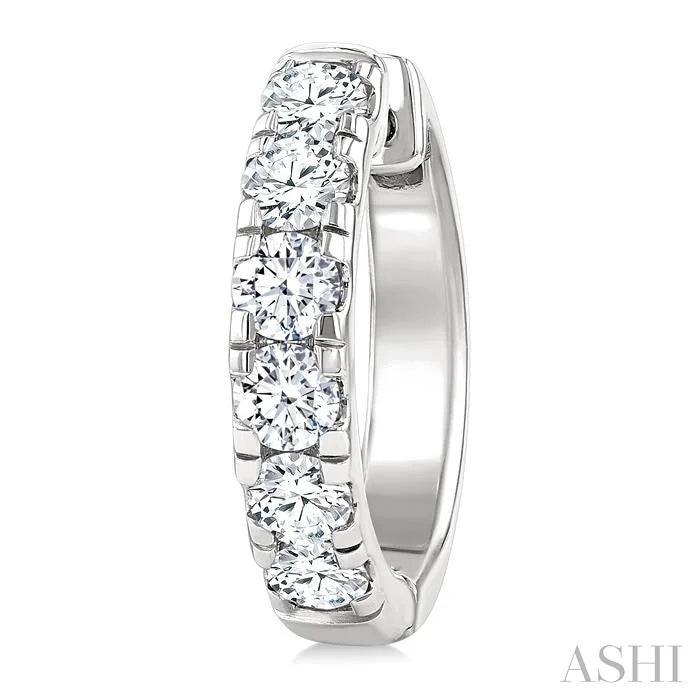 Round Shape Diamond Hoop Earrings