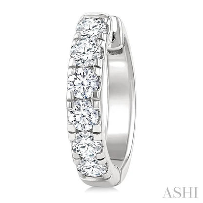 Round Shape Diamond Hoop Earrings