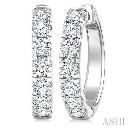 Round Shape Diamond Hoop Earrings