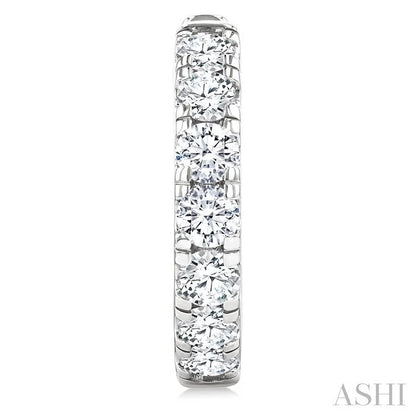 Round Shape Diamond Hoop Earrings