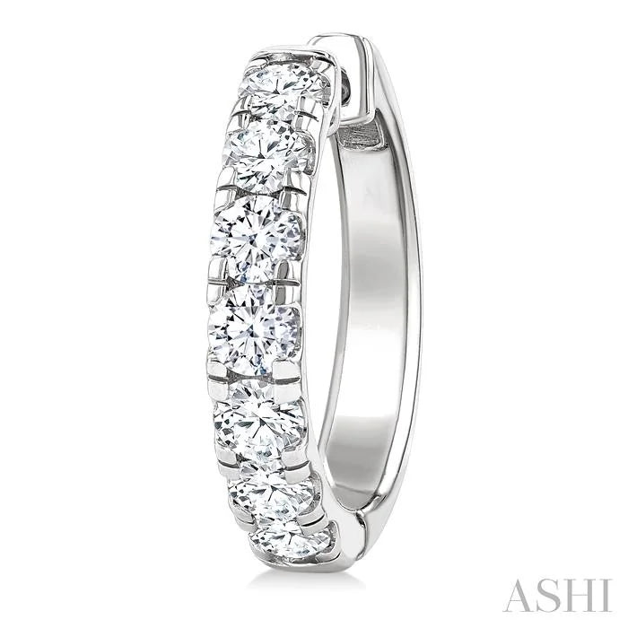 Round Shape Diamond Hoop Earrings