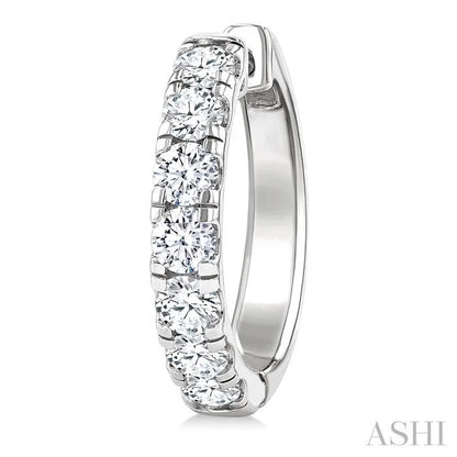 Round Shape Diamond Hoop Earrings