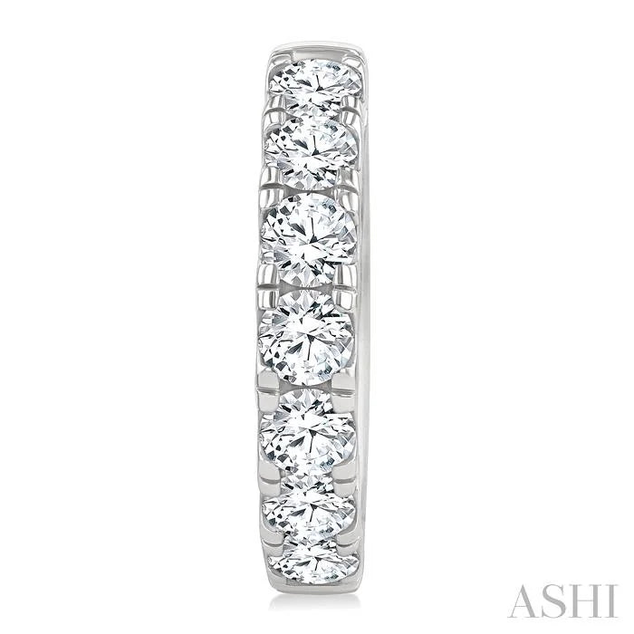 Round Shape Diamond Hoop Earrings