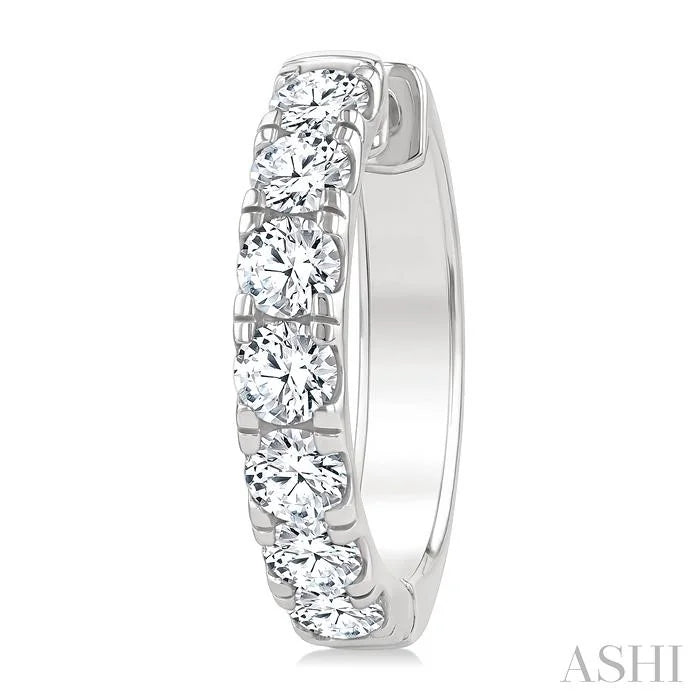 Round Shape Diamond Hoop Earrings