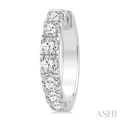 Round Shape Diamond Hoop Earrings