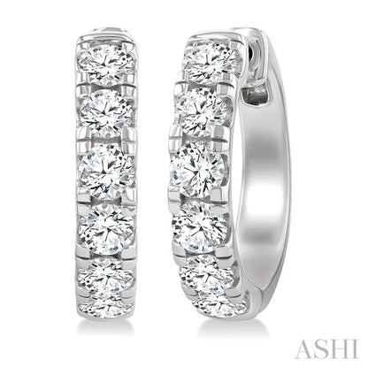 Round Shape Diamond Hoop Earrings