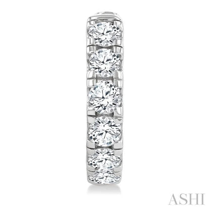 Round Shape Diamond Hoop Earrings