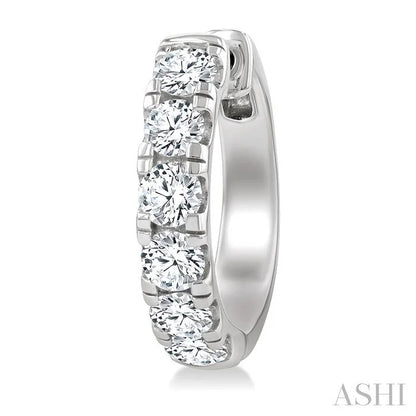 Round Shape Diamond Hoop Earrings