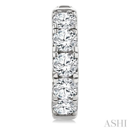 Round Shape Diamond Hoop Earrings