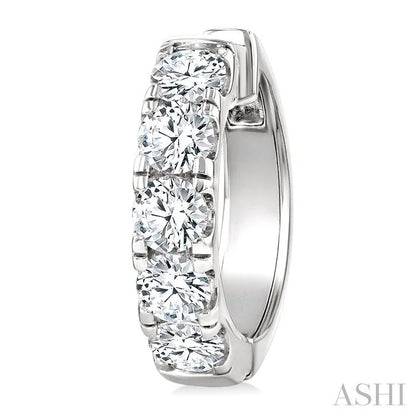 Round Shape Diamond Hoop Earrings