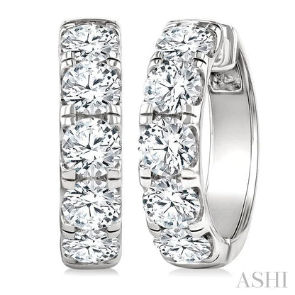 Round Shape Diamond Hoop Earrings
