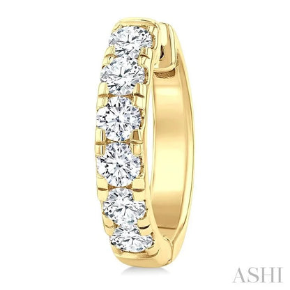 Round Shape Diamond Hoop Earrings