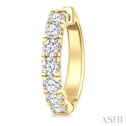 Round Shape Diamond Hoop Earrings