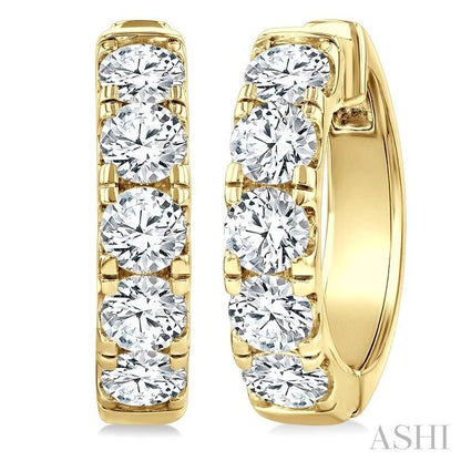 Round Shape Diamond Hoop Earrings