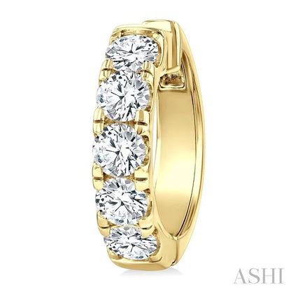 Round Shape Diamond Hoop Earrings