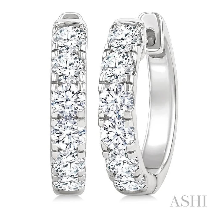Round Shape Diamond Hoop Earrings