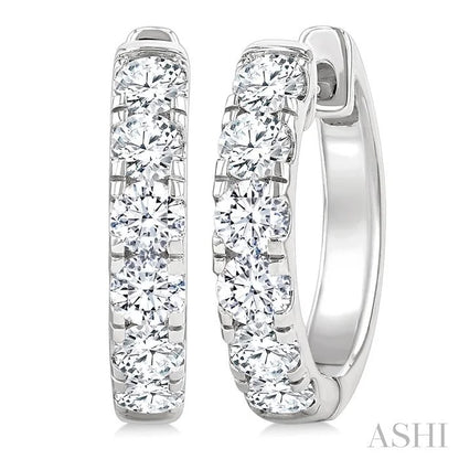 Round Shape Diamond Hoop Earrings
