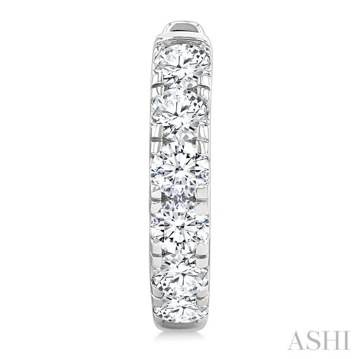 Round Shape Diamond Hoop Earrings