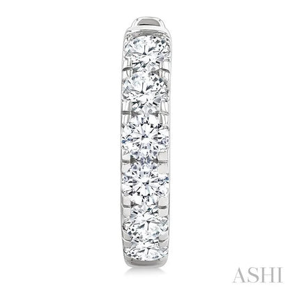 Round Shape Diamond Hoop Earrings