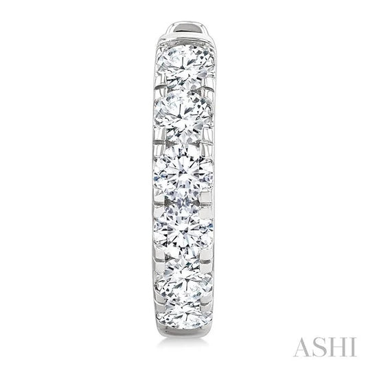 Round Shape Diamond Hoop Earrings