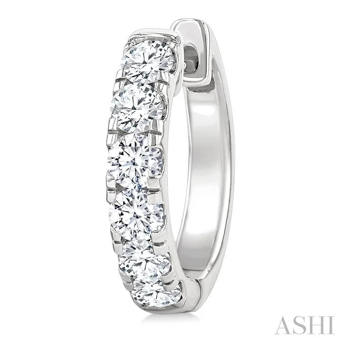 Round Shape Diamond Hoop Earrings
