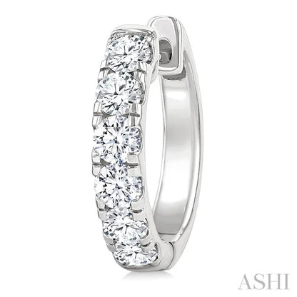 Round Shape Diamond Hoop Earrings