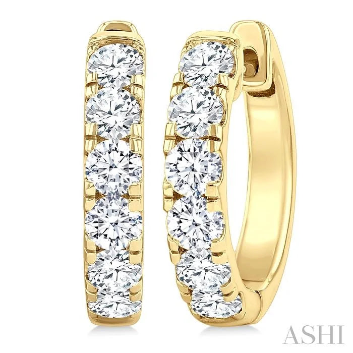 Round Shape Diamond Hoop Earrings