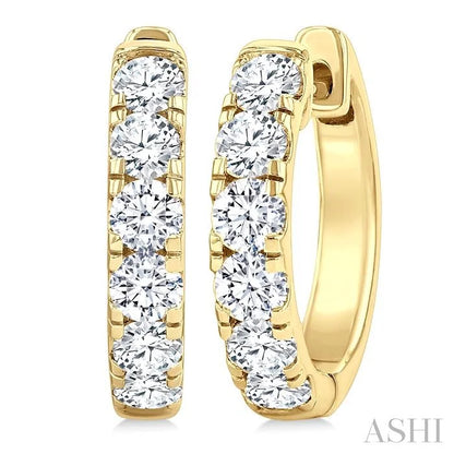 Round Shape Diamond Hoop Earrings