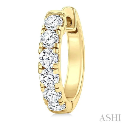 Round Shape Diamond Hoop Earrings