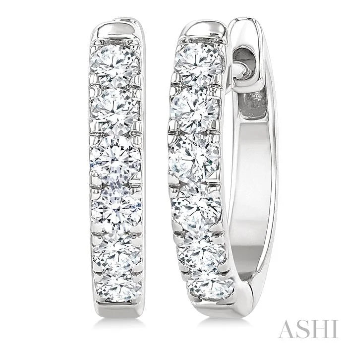 Round Shape Diamond Hoop Earrings