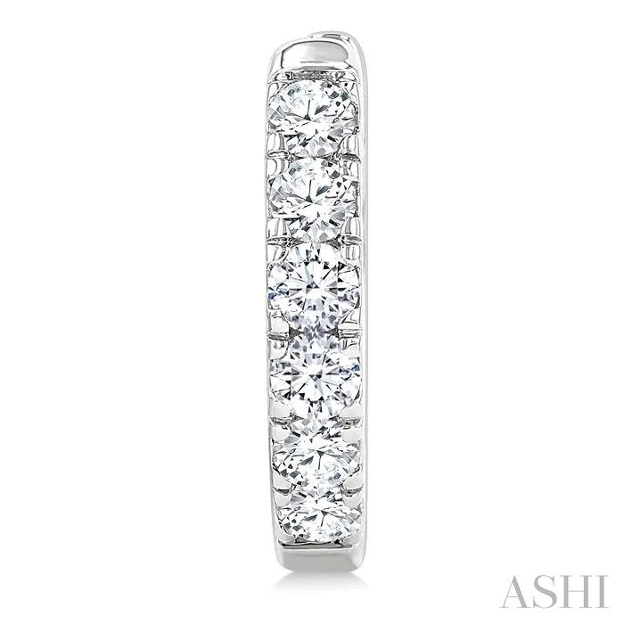 Round Shape Diamond Hoop Earrings