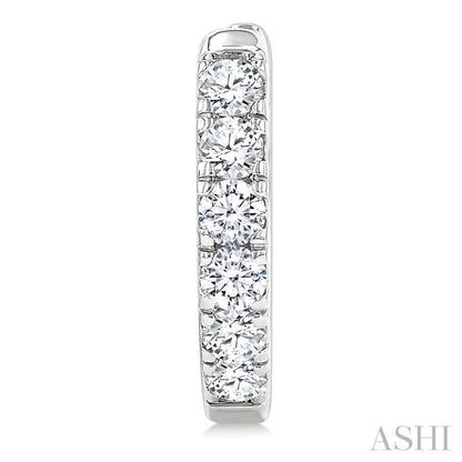 Round Shape Diamond Hoop Earrings