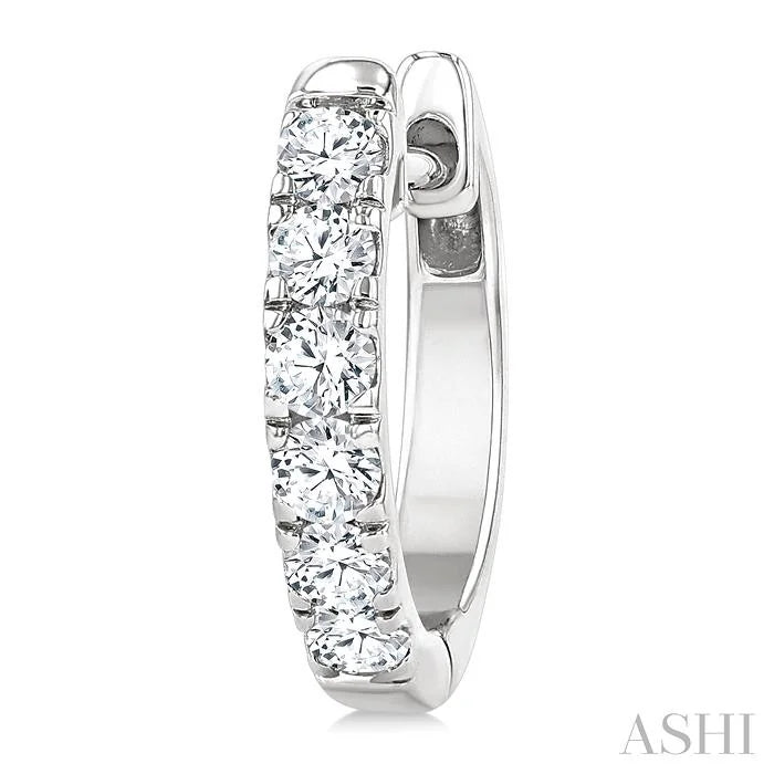 Round Shape Diamond Hoop Earrings