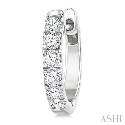 Round Shape Diamond Hoop Earrings