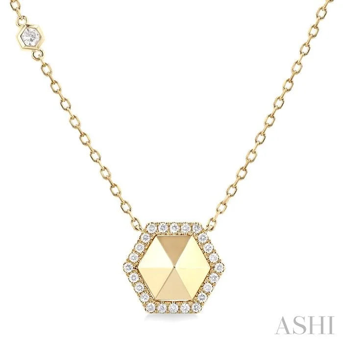 Hexagon Shape Diamond Fashion Necklace
