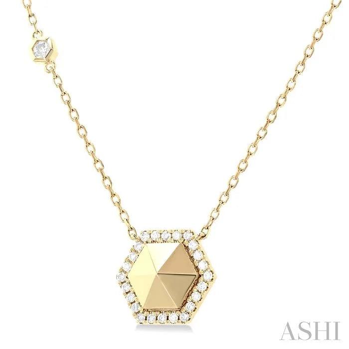 Hexagon Shape Diamond Fashion Necklace