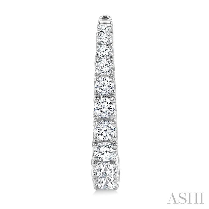 Graduated Diamond Fashion Hoop Earrings