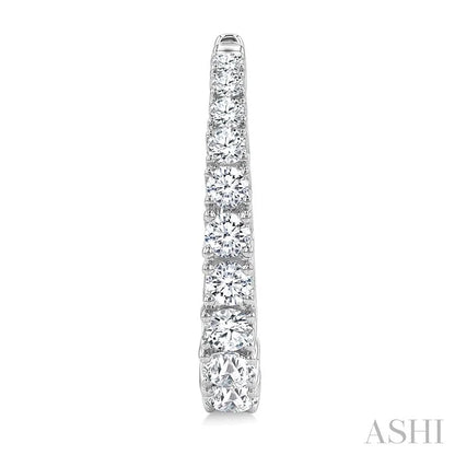 Graduated Diamond Fashion Hoop Earrings