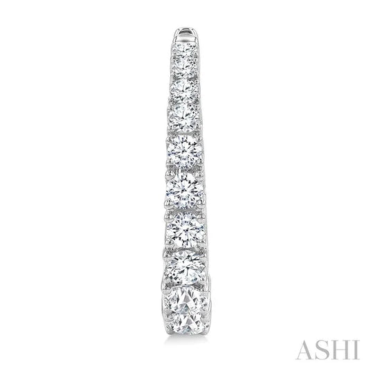 Graduated Diamond Fashion Hoop Earrings
