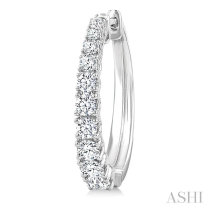 Graduated Diamond Fashion Hoop Earrings