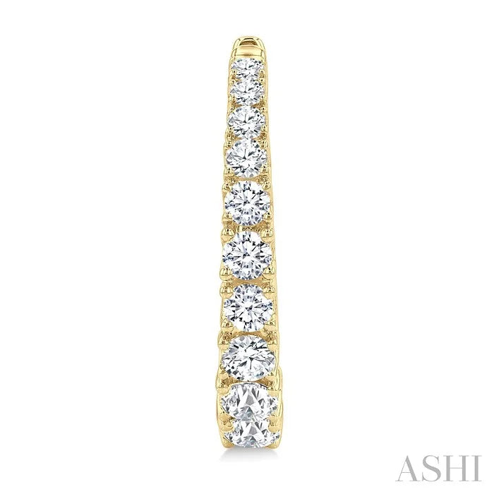Graduated Diamond Fashion Hoop Earrings