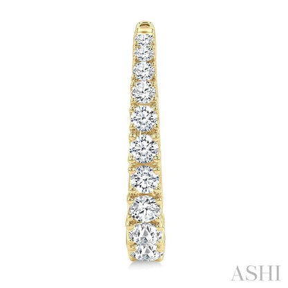 Graduated Diamond Fashion Hoop Earrings