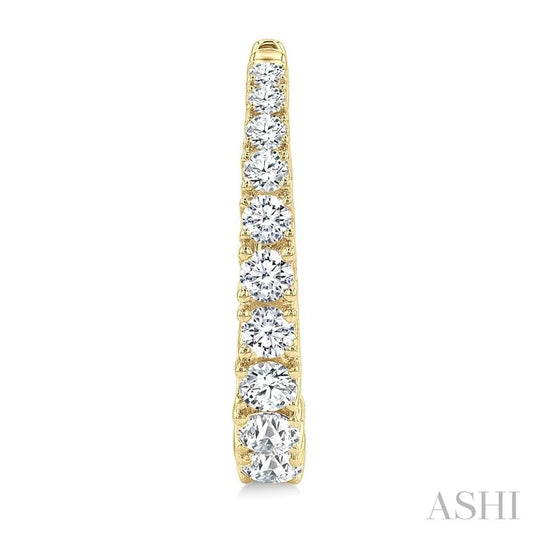 Graduated Diamond Fashion Hoop Earrings