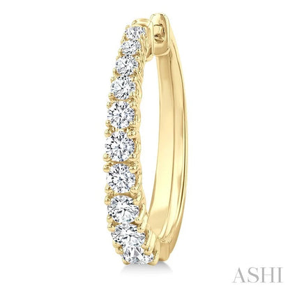 Graduated Diamond Fashion Hoop Earrings