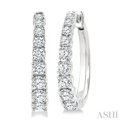 Graduated Diamond Fashion Hoop Earrings